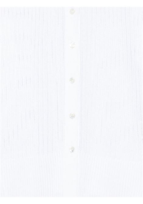cardigan a coste donna bianco ROBERTO COLLINA | 261FXA3704201